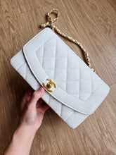 Load image into Gallery viewer, Chanel Diana Caviar Small White 24k Gold