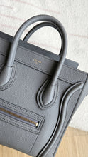 Load image into Gallery viewer, Celine Nano Luggage Tote Kohl Grey Gold Hw