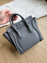 Load image into Gallery viewer, Celine Nano Luggage Tote Kohl Grey Gold Hw