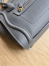 Load image into Gallery viewer, Celine Nano Luggage Tote Kohl Grey Gold Hw