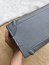 Load image into Gallery viewer, Celine Nano Luggage Tote Kohl Grey Gold Hw