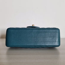 Load image into Gallery viewer, Chanel Mini Caviar Rectangular Chevron Turquoise Green Gold Hw