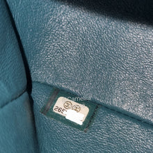 Load image into Gallery viewer, Chanel Mini Caviar Rectangular Chevron Turquoise Green Gold Hw