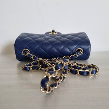 Load image into Gallery viewer, Chanel Navy Mini Caviar Rectangular Gold Hardware