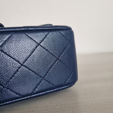Load image into Gallery viewer, Chanel Navy Mini Caviar Rectangular Gold Hardware