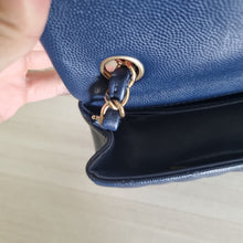 Load image into Gallery viewer, Chanel Navy Mini Caviar Rectangular Gold Hardware