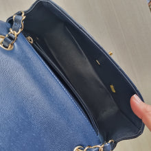 Load image into Gallery viewer, Chanel Navy Mini Caviar Rectangular Gold Hardware