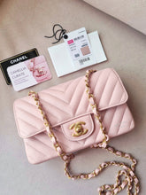 Load image into Gallery viewer, Chanel 17C Baby Pink Rectangular Mini Gold Hardware