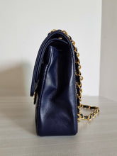 Load image into Gallery viewer, Chanel Medium Navy Vintage Flap 24k Gold