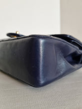 Load image into Gallery viewer, Chanel Medium Navy Vintage Flap 24k Gold