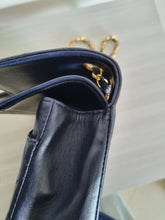 Load image into Gallery viewer, Chanel Medium Navy Vintage Flap 24k Gold