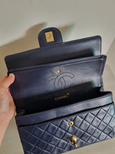 Load image into Gallery viewer, Chanel Medium Navy Vintage Flap 24k Gold