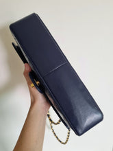 Load image into Gallery viewer, Chanel Medium Navy Vintage Flap 24k Gold