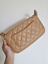 Load image into Gallery viewer, Chanel Pochette Jennie Shoulder Bag Dark Beige Caviar 24k Gold