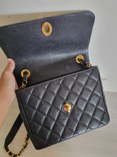 Load image into Gallery viewer, Chanel Square Flap Black Caviar Large CC 24k Gold