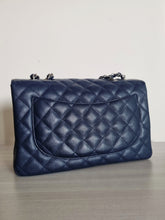 Load image into Gallery viewer, Chanel Jumbo Single Flap Navy Caviar Silver Hw
