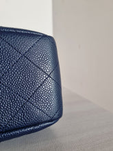 Load image into Gallery viewer, Chanel Jumbo Single Flap Navy Caviar Silver Hw