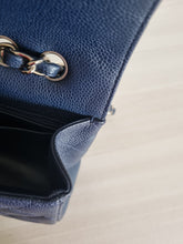 Load image into Gallery viewer, Chanel Jumbo Single Flap Navy Caviar Silver Hw