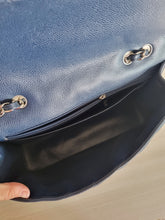 Load image into Gallery viewer, Chanel Jumbo Single Flap Navy Caviar Silver Hw