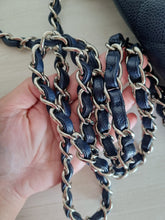 Load image into Gallery viewer, Chanel Jumbo Single Flap Navy Caviar Silver Hw