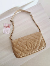 Load image into Gallery viewer, Chanel Pochette Jennie Shoulder Bag Dark Beige Caviar 24k Gold