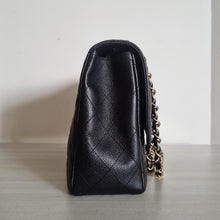 Load image into Gallery viewer, Chanel Jumbo Single Flap Black Caviar Vintage 24k Gold