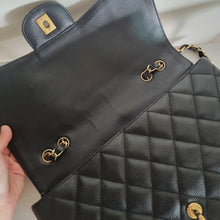 Load image into Gallery viewer, Chanel Jumbo Single Flap Black Caviar Vintage 24k Gold