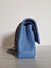 Load image into Gallery viewer, Chanel Sky Blue Caviar Medium Flap Gold Hw