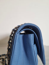Load image into Gallery viewer, Chanel Sky Blue Caviar Medium Flap Gold Hw