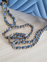 Load image into Gallery viewer, Chanel Sky Blue Caviar Medium Flap Gold Hw