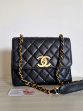 Load image into Gallery viewer, Chanel Square Flap Black Caviar Large CC 24k Gold