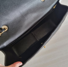 Load image into Gallery viewer, Chanel Jumbo Single Flap Black Caviar Vintage 24k Gold