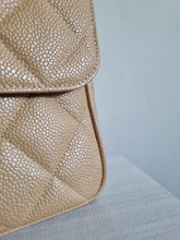 Load image into Gallery viewer, Chanel Square Flap Dark Beige Caramel Caviar XL Logo 24k Gold
