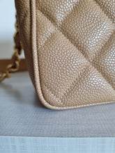 Load image into Gallery viewer, Chanel Square Flap Dark Beige Caramel Caviar XL Logo 24k Gold