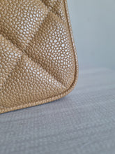 Load image into Gallery viewer, Chanel Square Flap Dark Beige Caramel Caviar XL Logo 24k Gold