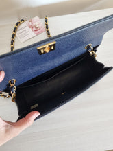 Load image into Gallery viewer, Chanel Navy Mini Crossbody Caviar Vintage 24k Gold