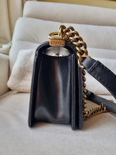 Load image into Gallery viewer, Chanel Boy Black Old Medium Antique Gold Hardware