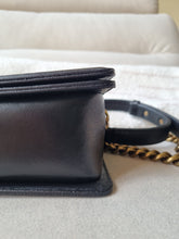 Load image into Gallery viewer, Chanel Boy Black Old Medium Antique Gold Hardware