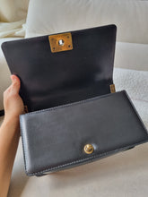Load image into Gallery viewer, Chanel Boy Black Old Medium Antique Gold Hardware
