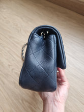 Load image into Gallery viewer, Chanel Mini Caviar Navy Grey Gold Hardware