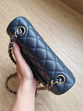 Load image into Gallery viewer, Chanel Mini Caviar Navy Grey Gold Hardware