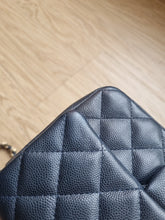 Load image into Gallery viewer, Chanel Mini Caviar Navy Grey Gold Hardware
