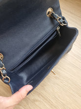 Load image into Gallery viewer, Chanel Mini Caviar Navy Grey Gold Hardware