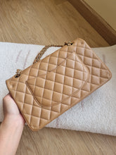 Load image into Gallery viewer, Chanel 18S Dark Beige Classic Medium Flap Caviar Gold Hardware
