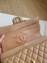 Load image into Gallery viewer, Chanel 18S Dark Beige Classic Medium Flap Caviar Gold Hardware