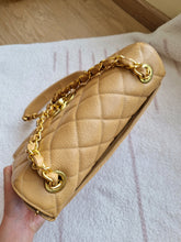 Load image into Gallery viewer, Chanel Square Flap Dark Beige Caramel Caviar XL Logo 24k Gold