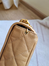 Load image into Gallery viewer, Chanel Square Flap Dark Beige Caramel Caviar XL Logo 24k Gold