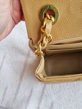 Load image into Gallery viewer, Chanel Square Flap Dark Beige Caramel Caviar XL Logo 24k Gold