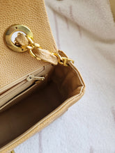 Load image into Gallery viewer, Chanel Square Flap Dark Beige Caramel Caviar XL Logo 24k Gold