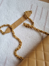 Load image into Gallery viewer, Chanel Square Flap Dark Beige Caramel Caviar XL Logo 24k Gold
